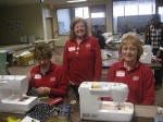 Eileen, Marion and Debbie keep the bags coming